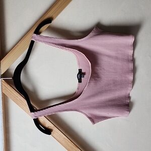 NWOT Ribbed Crop Tank Top Pink Size L